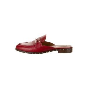 Valentino Garavani Rockstud Accents Leather Mules - 8.5 - Red